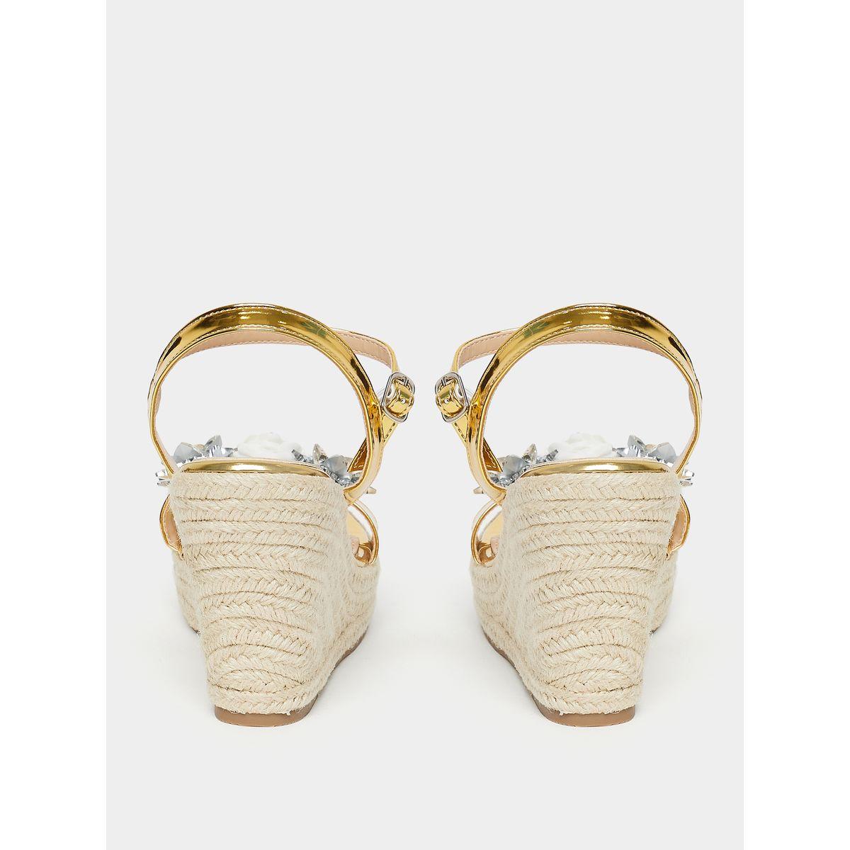 Styli Embellished Strap Wedge Heel Sandals-women-shoes-heels-image-5