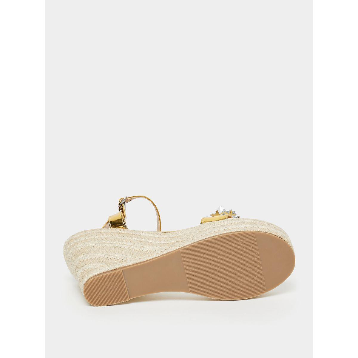 Styli Embellished Strap Wedge Heel Sandals-women-shoes-heels-image-7