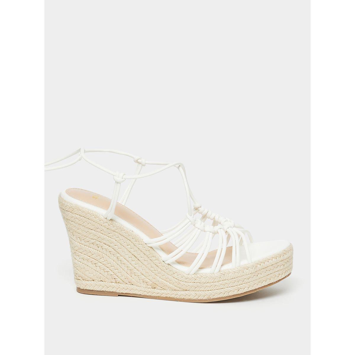 Styli Link Strap Tie Up Wedge Heel Sandals-women-shoes-heels-image-2