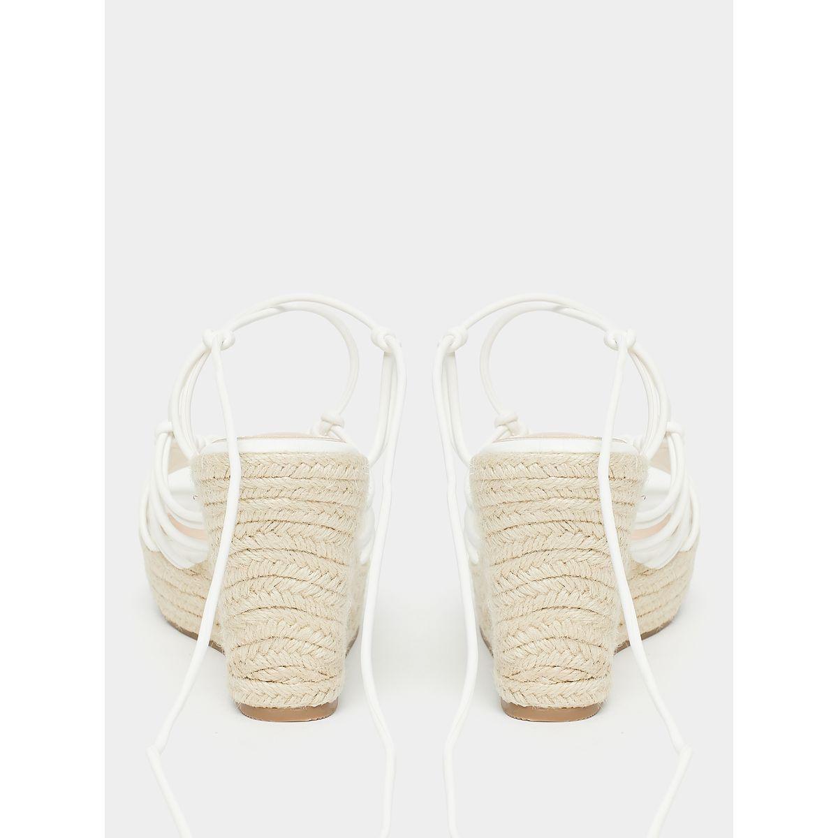 Styli Link Strap Tie Up Wedge Heel Sandals-women-shoes-heels-image-5
