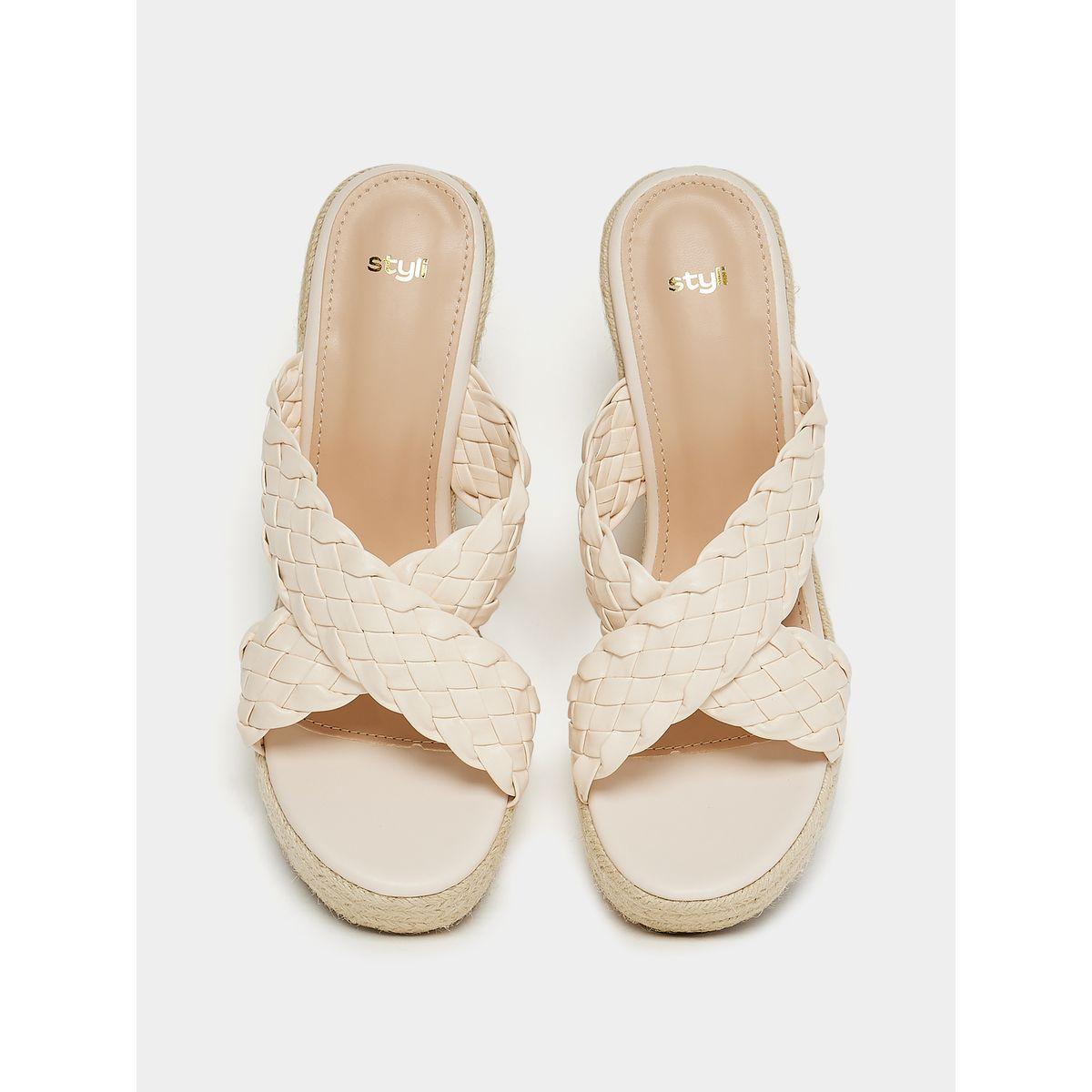 Styli Braided Cross Band Wedge Sandals-women-shoes-heels-image-4