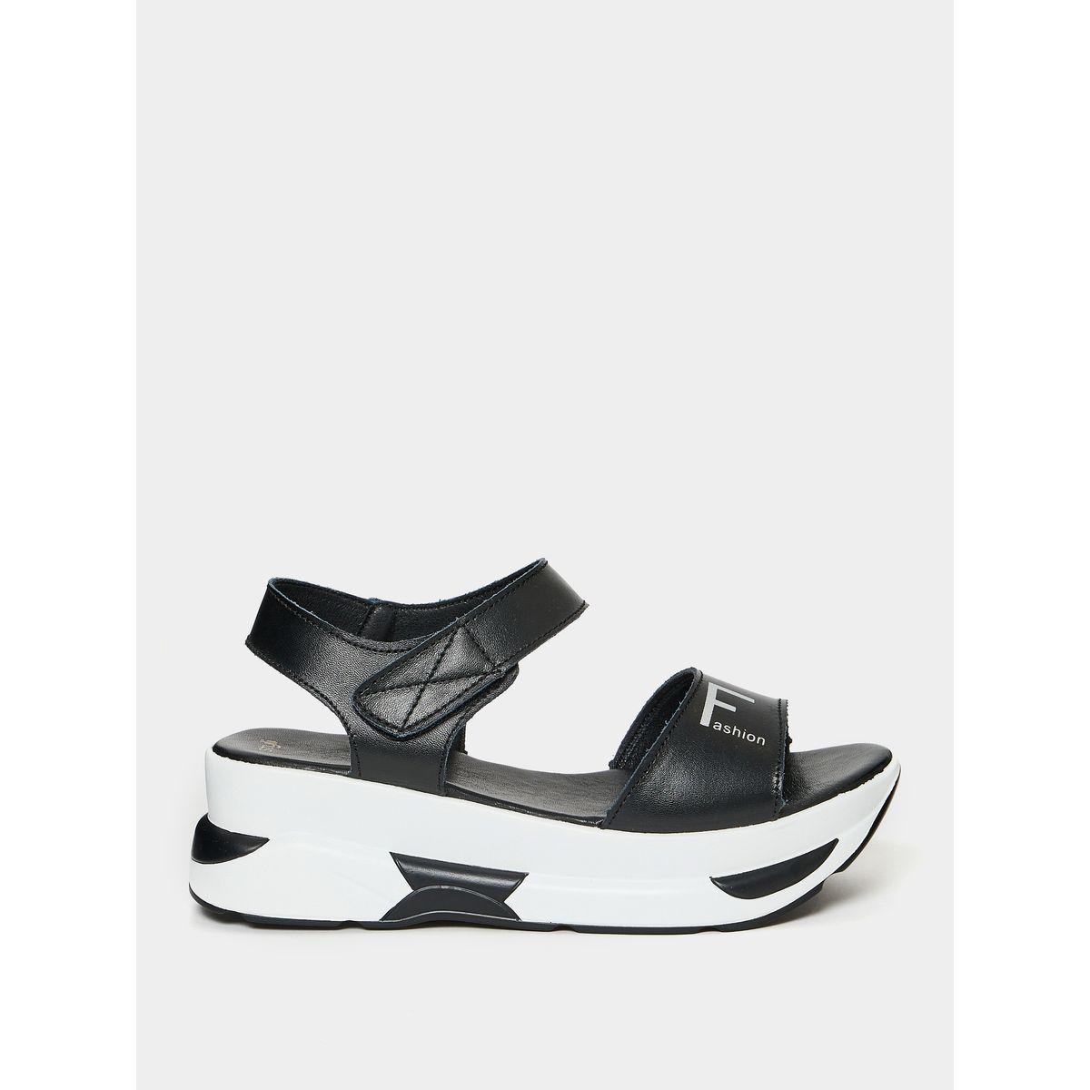 Styli Logo Print Velcro Strap Sandal-women-shoes-heels-image-2