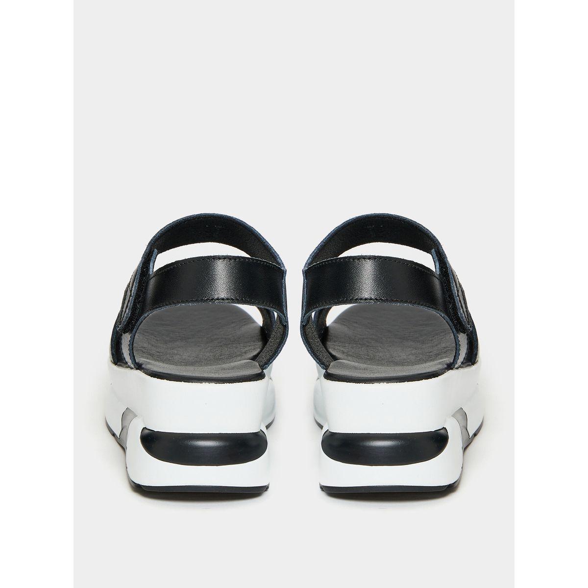 Styli Logo Print Velcro Strap Sandal-women-shoes-heels-image-4
