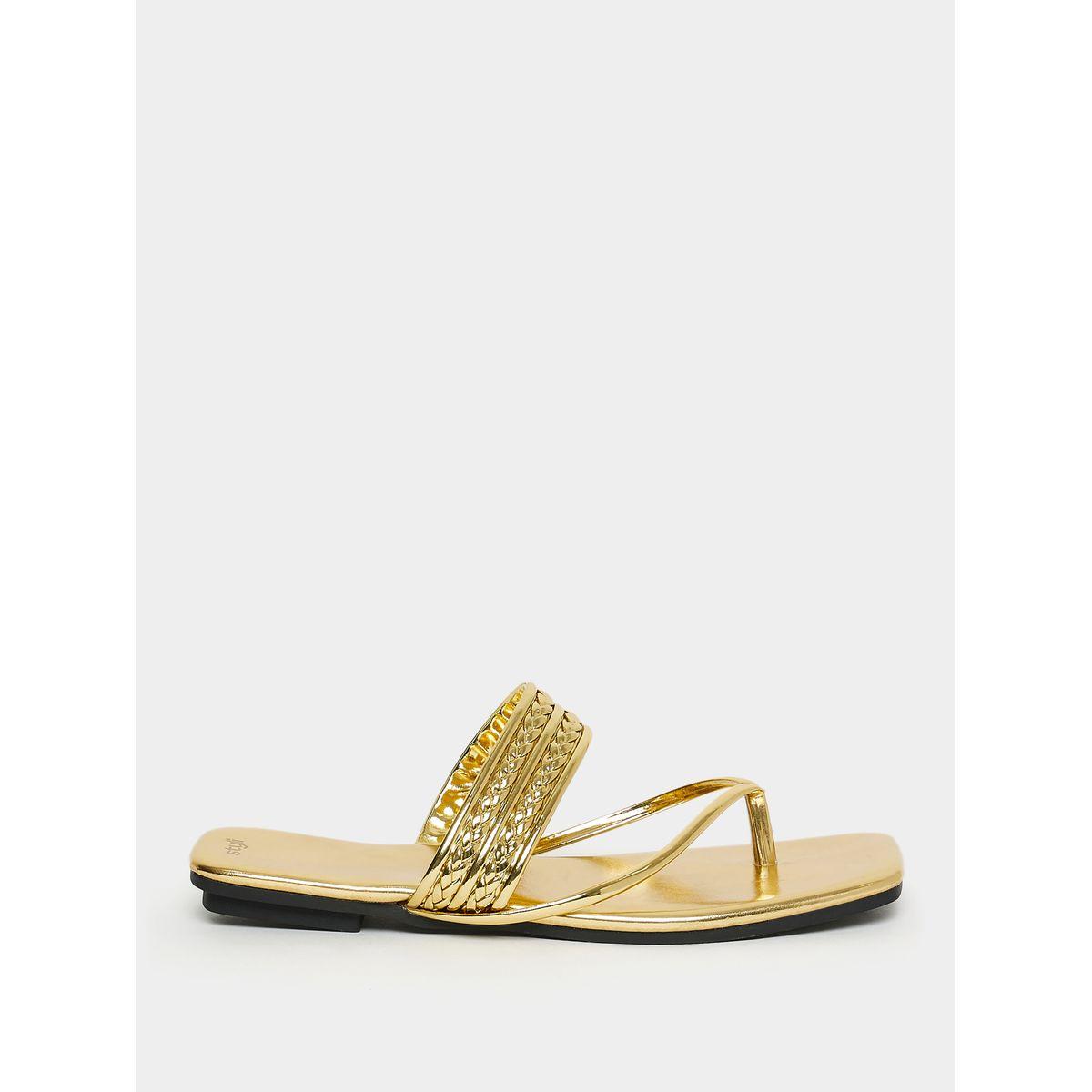 Styli Textured Y-Strap Flat Sandals-women-shoes-sandals-flats-image-2