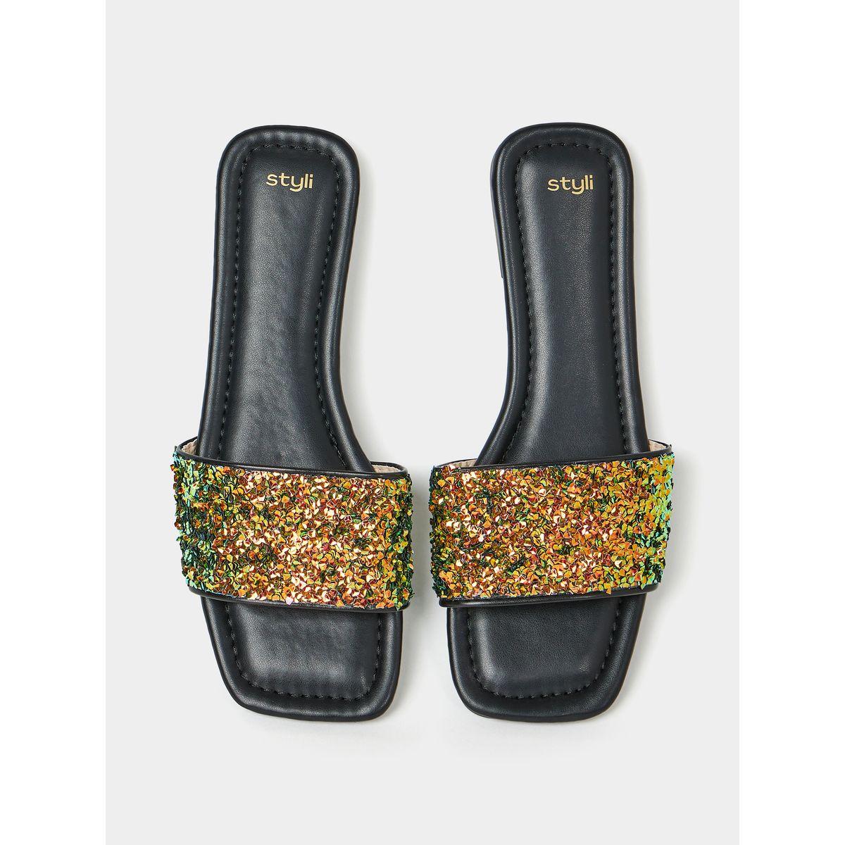 Styli Embellished Strap Flat Sandals-women-shoes-sandals-flats-image-5
