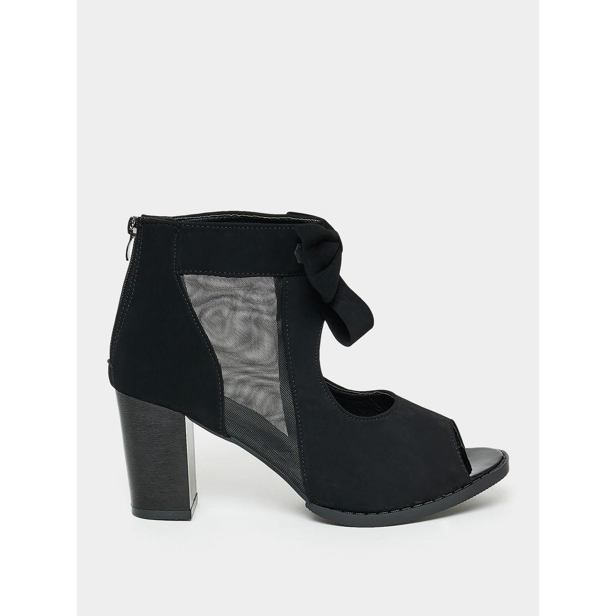 Styli Bow Detail Peep Toe Heel Sandals-women-shoes-heels-image-2