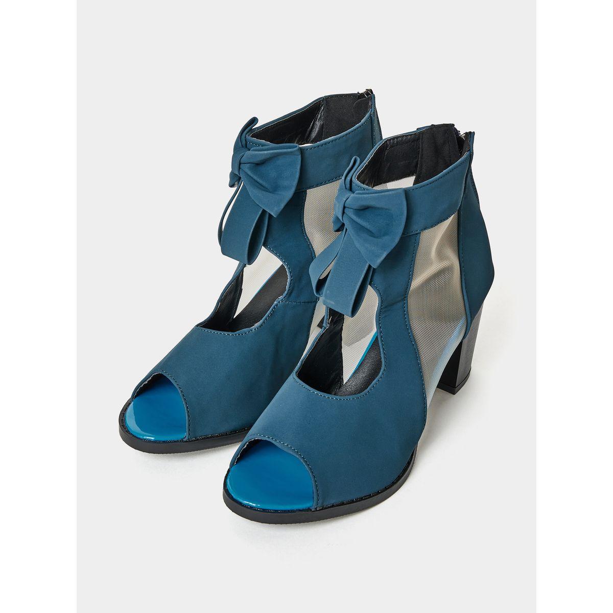 Styli Bow Embellished Peep Toe Heel Sandals-women-shoes-heels-image-2