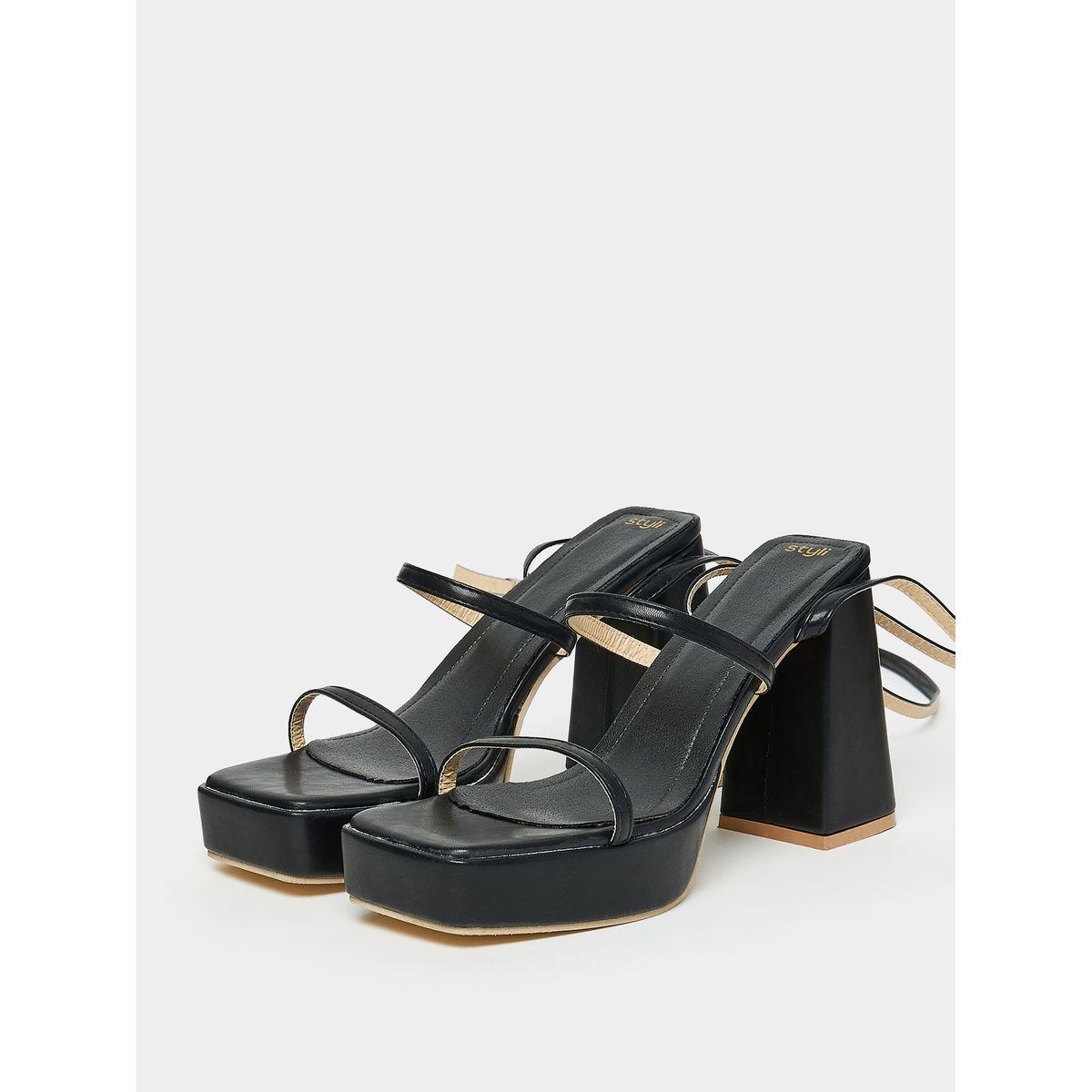 Styli Cross Tie-Up Block Heel Sandals-women-shoes-heels-image-3
