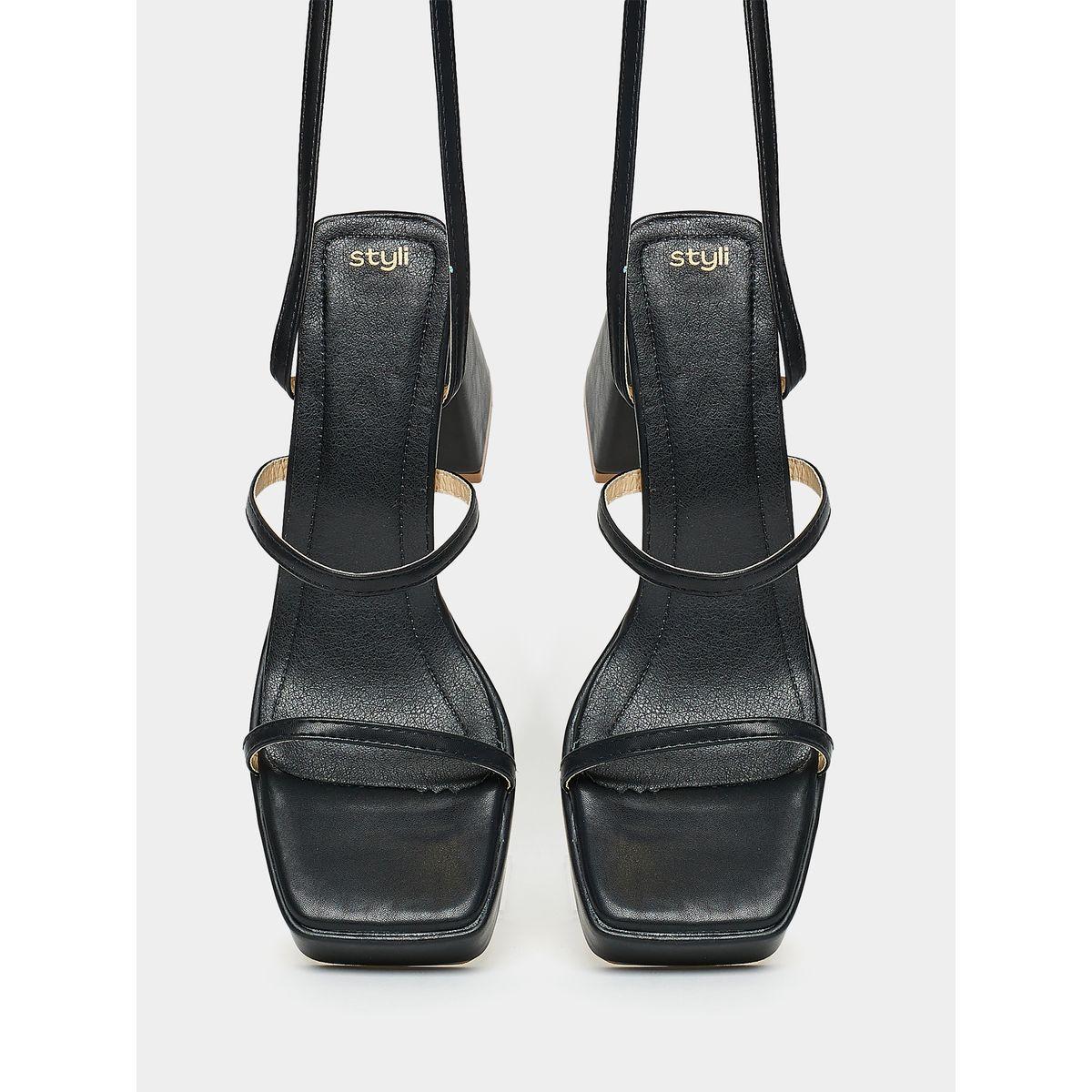 Styli Cross Tie-Up Block Heel Sandals-women-shoes-heels-image-4