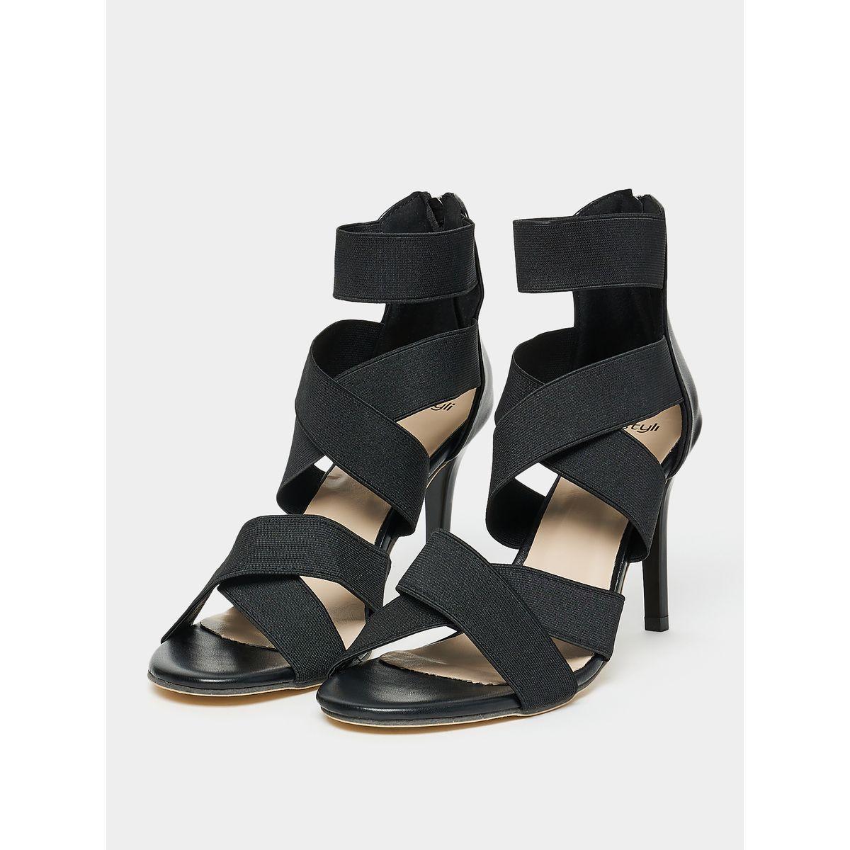 Styli Gladiator Cross Band Stiletto Heel Sandals-women-shoes-heels-image-3