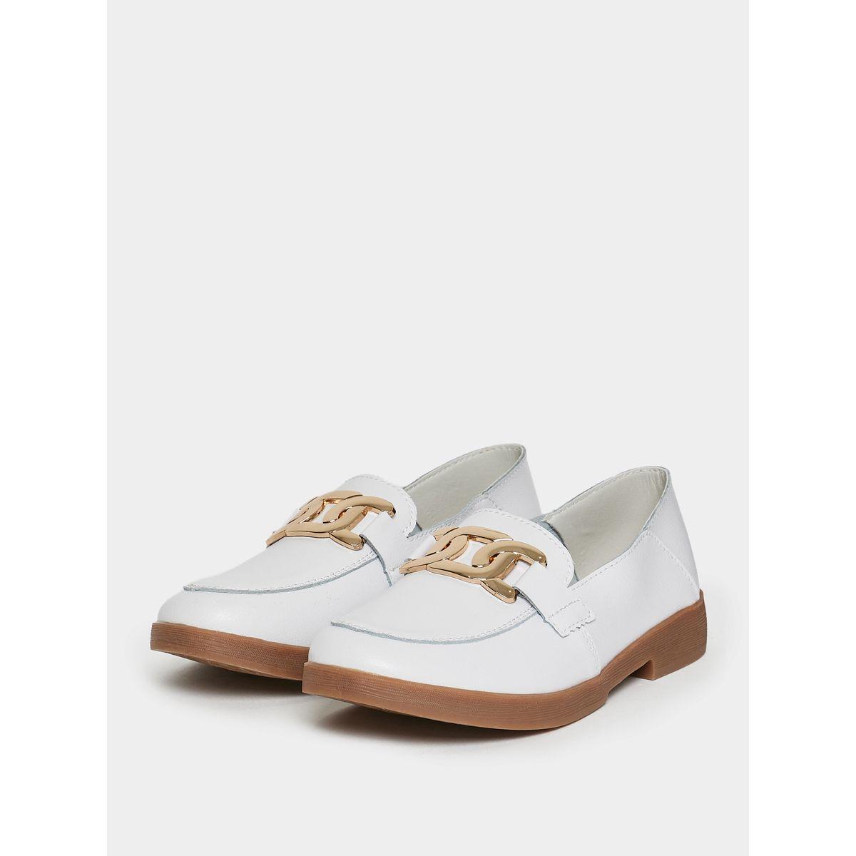 Styli Chain Link Round Toe Loafers-women-shoes-loafersandmoccasins-image-2