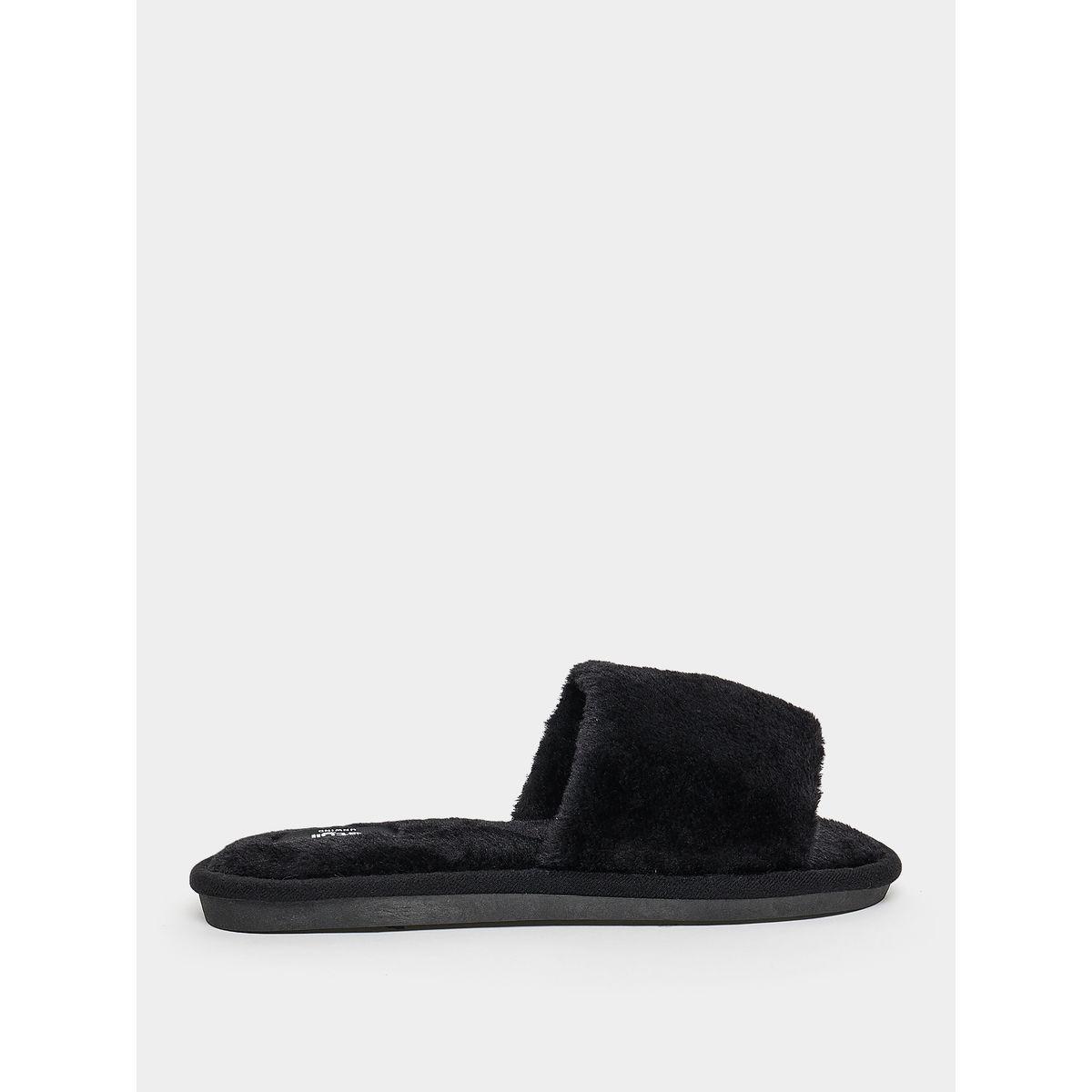 Styli Faux Fur Single Band Bedroom Slippers-women-shoes-bedroomslippers-image-1