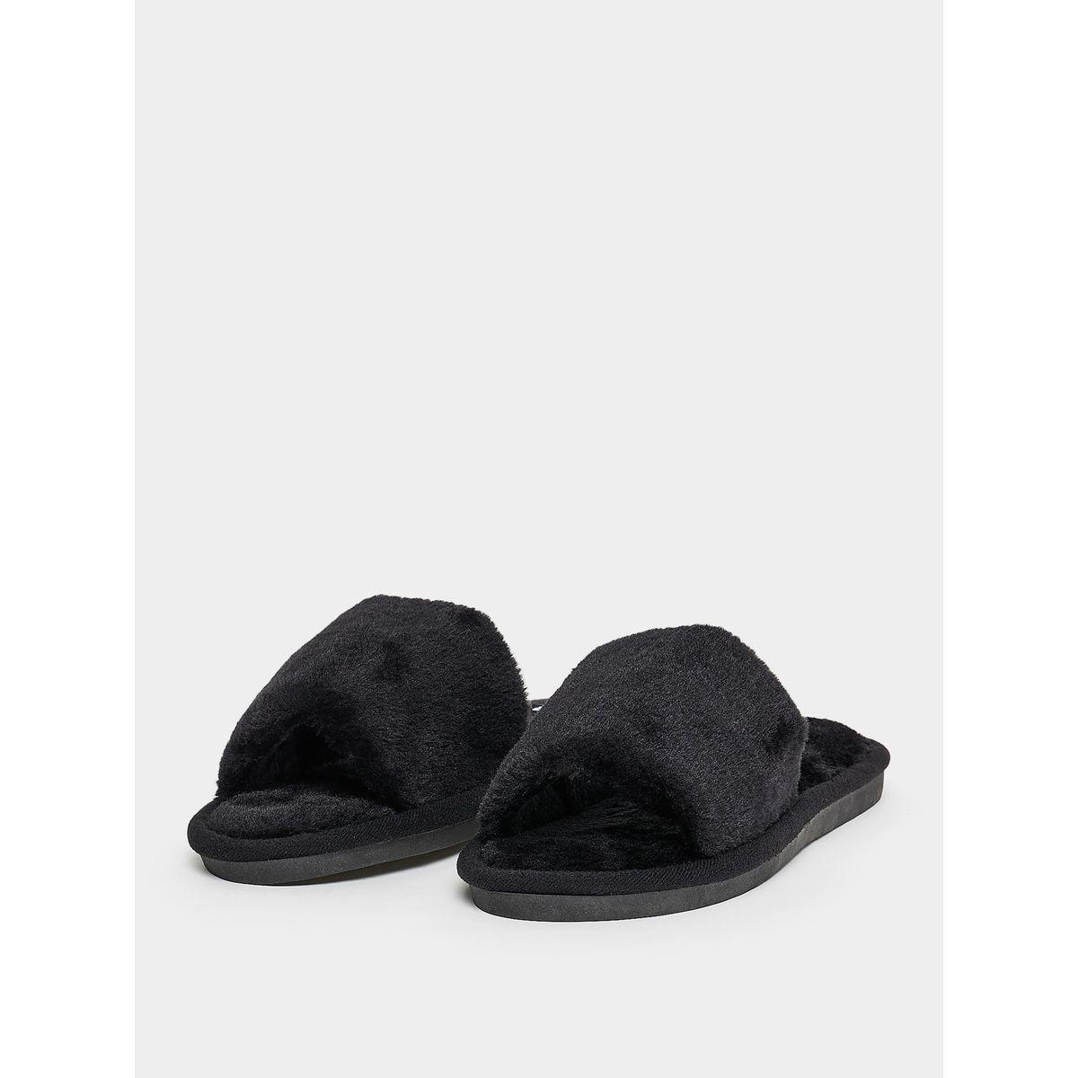 Styli Faux Fur Single Band Bedroom Slippers-women-shoes-bedroomslippers-image-2