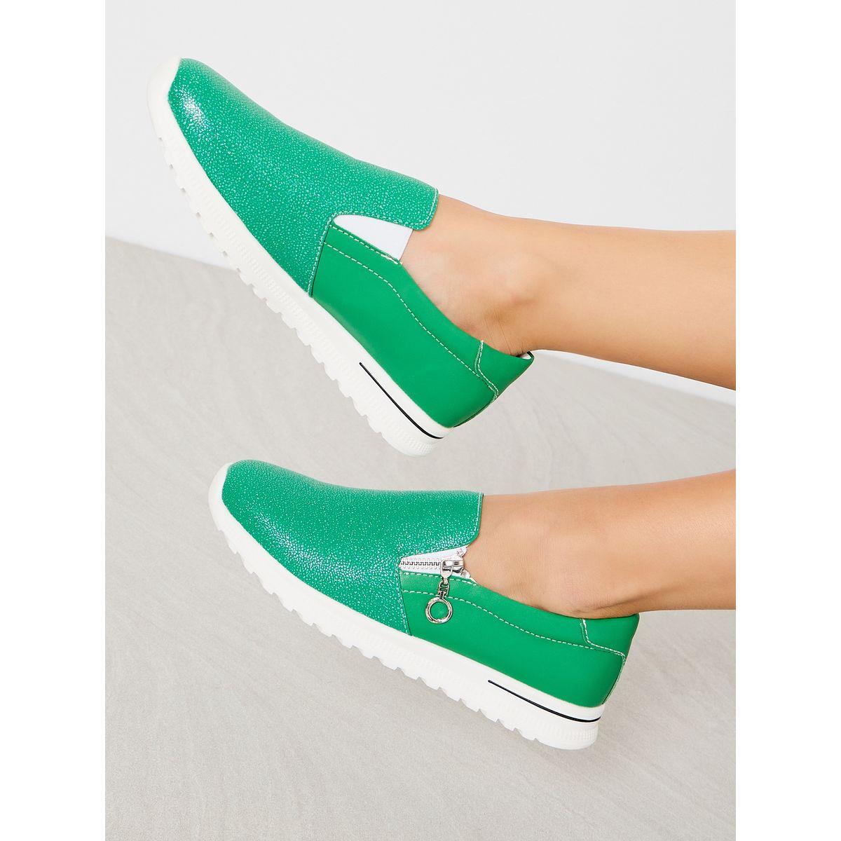 Styli Shimmer Look Zip Detail Casual Shoes-women-shoes-sneakers-image-1