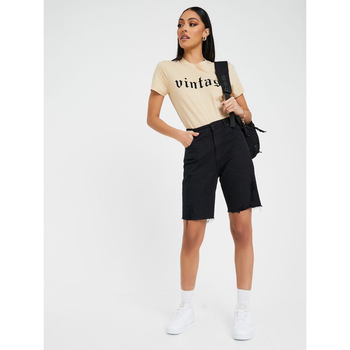 Styli Regular Fit Vintage Slogan Print T-shirt-women-clothing-tshirts-image-2