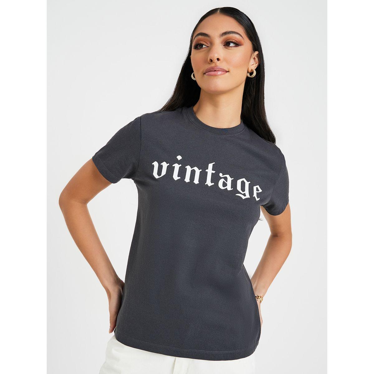 Styli Regular Fit Vintage Slogan Print T-shirt-women-clothing-tshirts-image-3