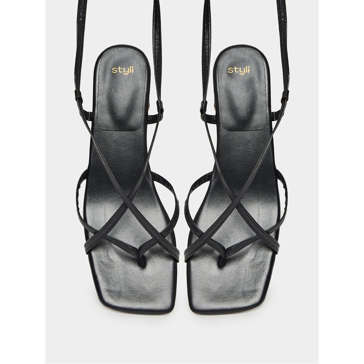Styli Cross Strap Tie Up Heel Sandals-women-shoes-heels-image-5