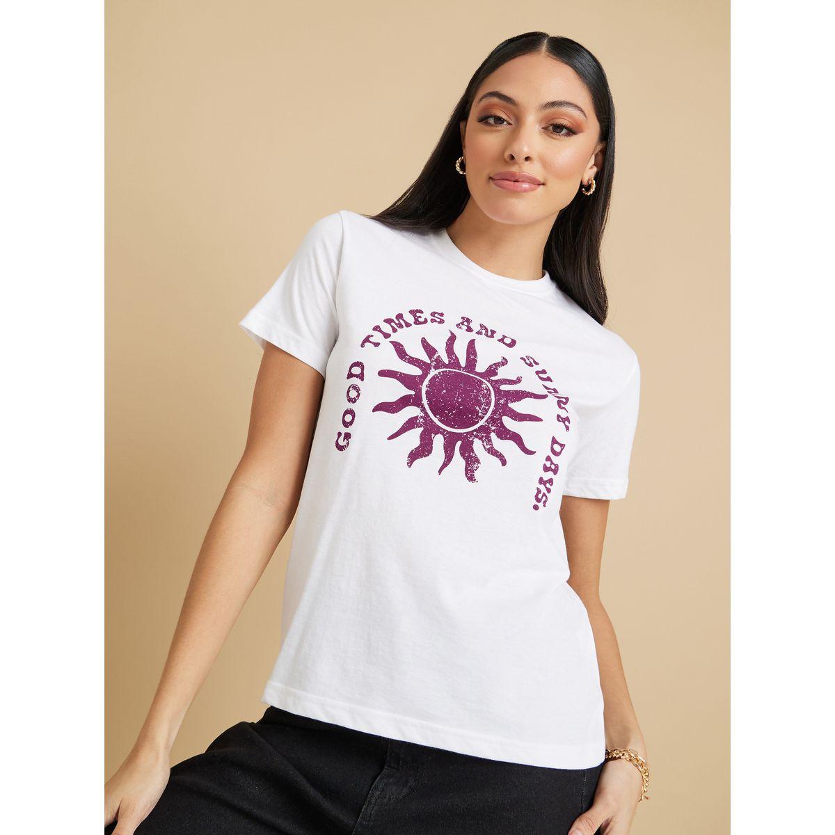 Styli Regular Fit Distress Graphic Print T-shirt-women-clothing-tshirts-image-3