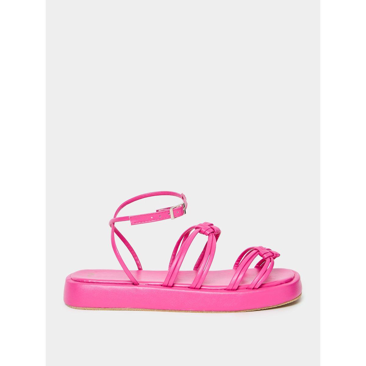 Styli Knotted Strap Buckle Closure Flat Sandals-women-shoes-sandals-flats-image-2