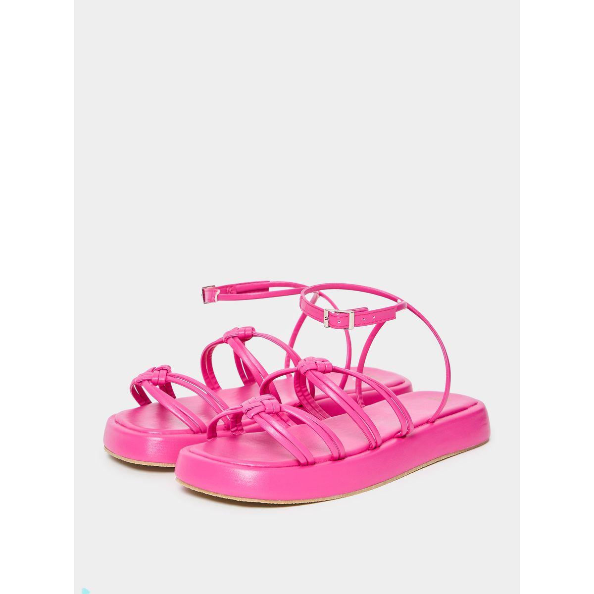 Styli Knotted Strap Buckle Closure Flat Sandals-women-shoes-sandals-flats-image-3