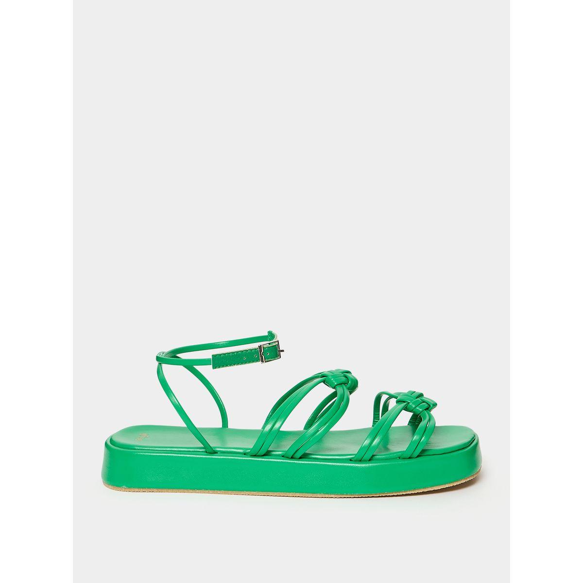 Styli Knotted Strap Buckle Closure Flat Sandals-women-shoes-sandals-flats-image-2