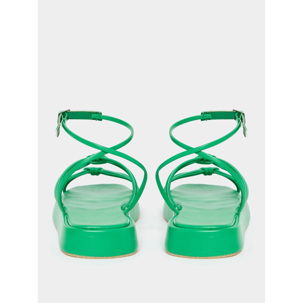 Styli Knotted Strap Buckle Closure Flat Sandals-women-shoes-sandals-flats-image-4