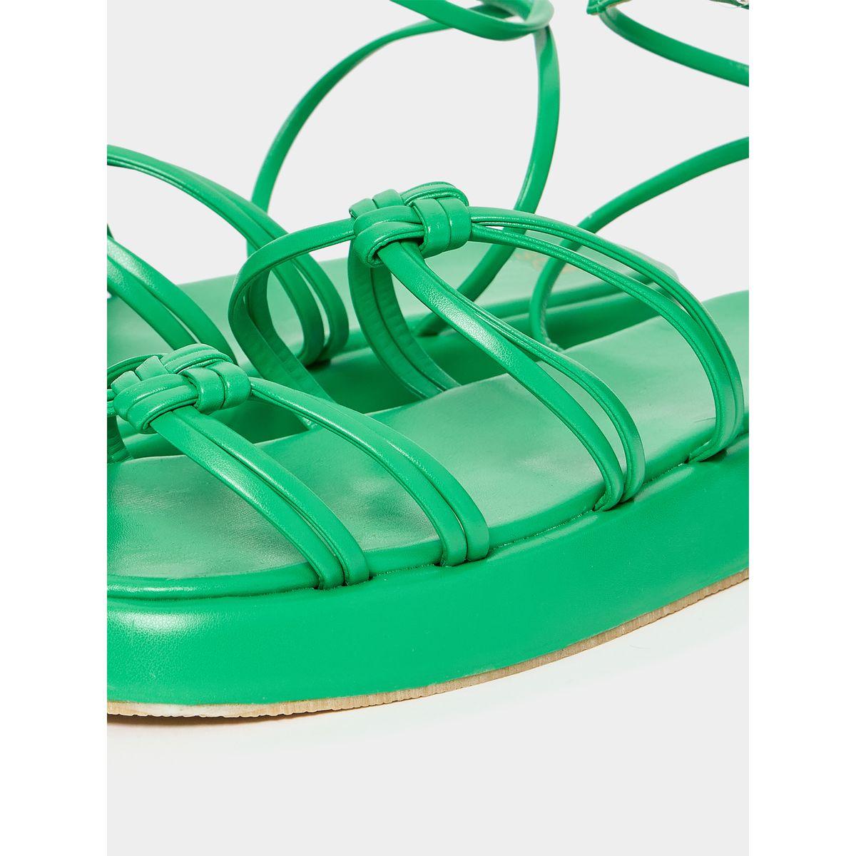 Styli Knotted Strap Buckle Closure Flat Sandals-women-shoes-sandals-flats-image-6
