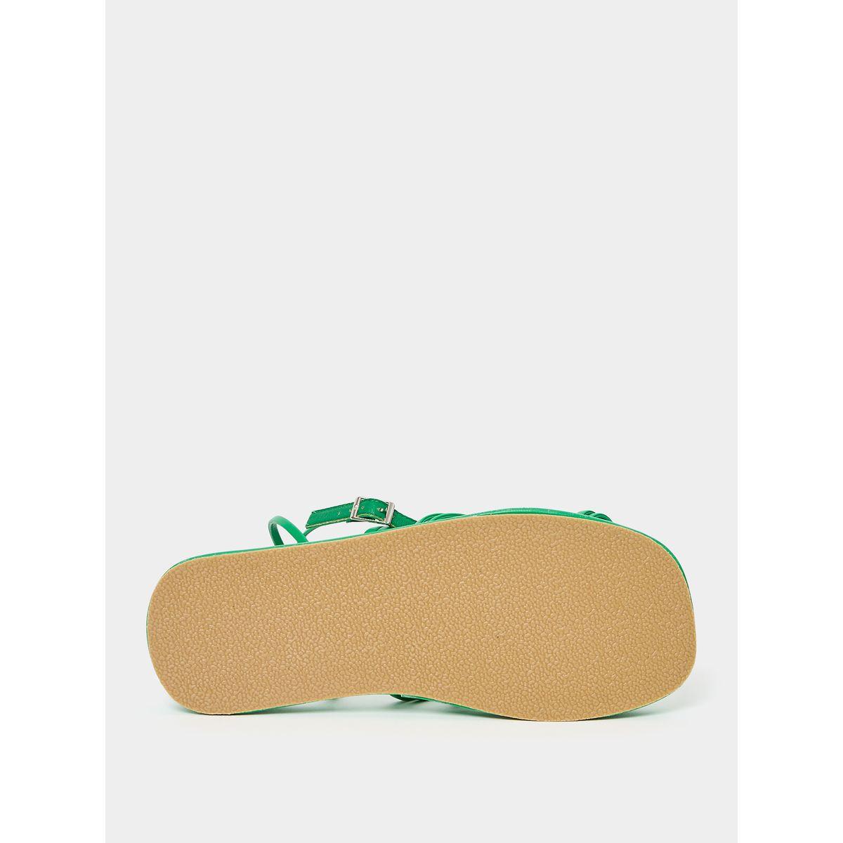 Styli Knotted Strap Buckle Closure Flat Sandals-women-shoes-sandals-flats-image-7