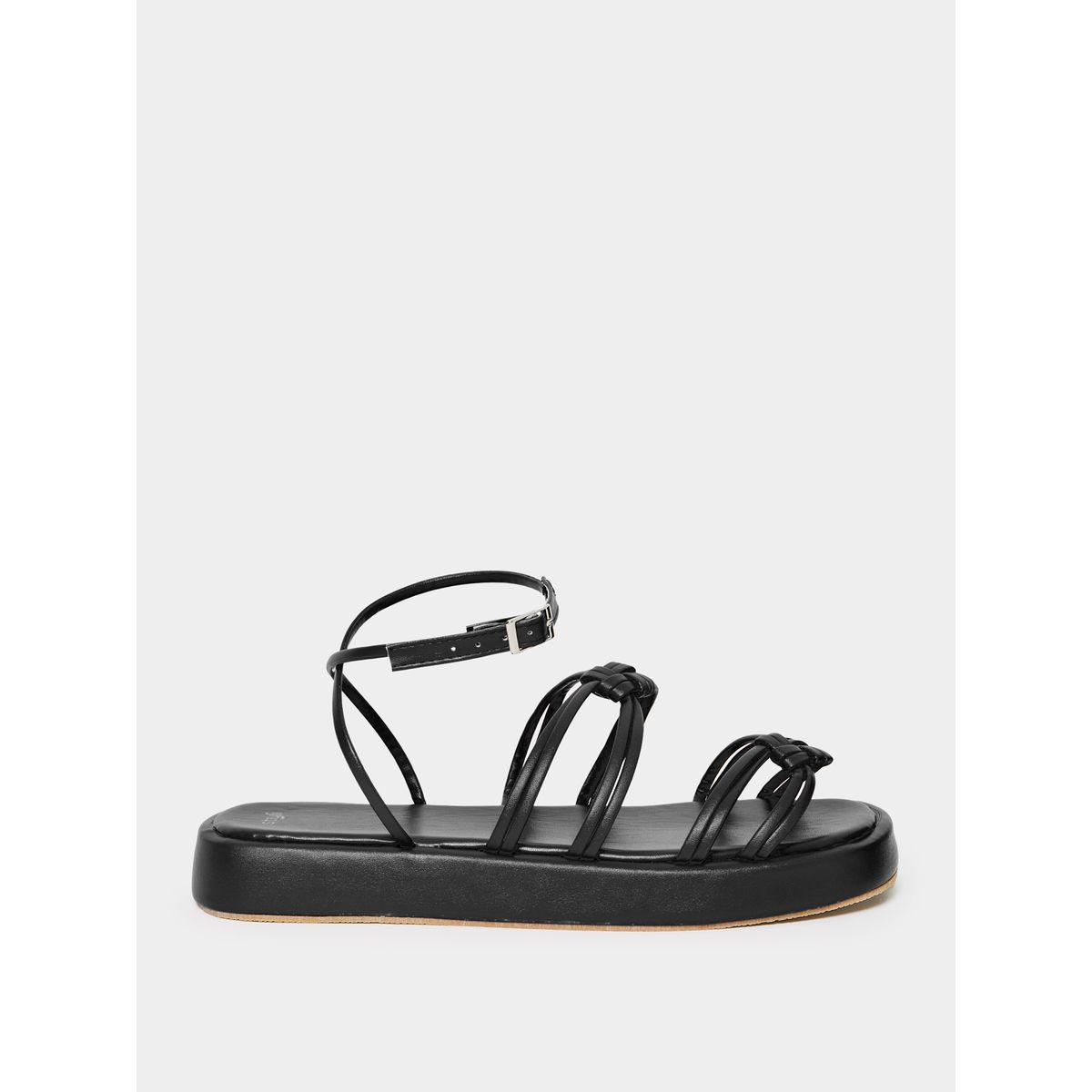 صندل بسيور معقودة وإبزيم غلق-women-shoes-sandals-flats-image-2