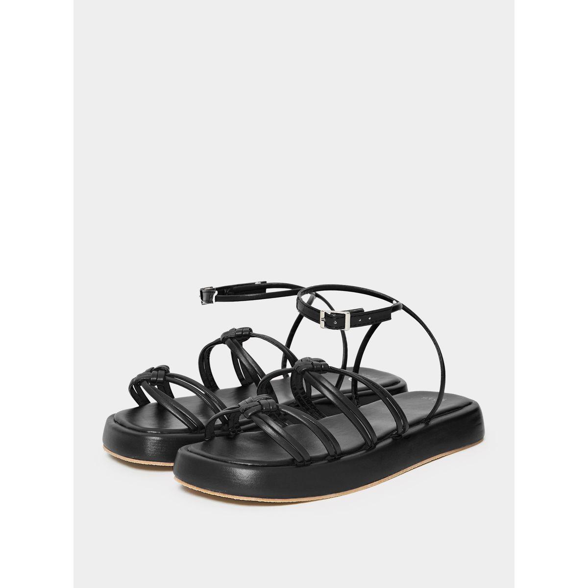 صندل بسيور معقودة وإبزيم غلق-women-shoes-sandals-flats-image-3