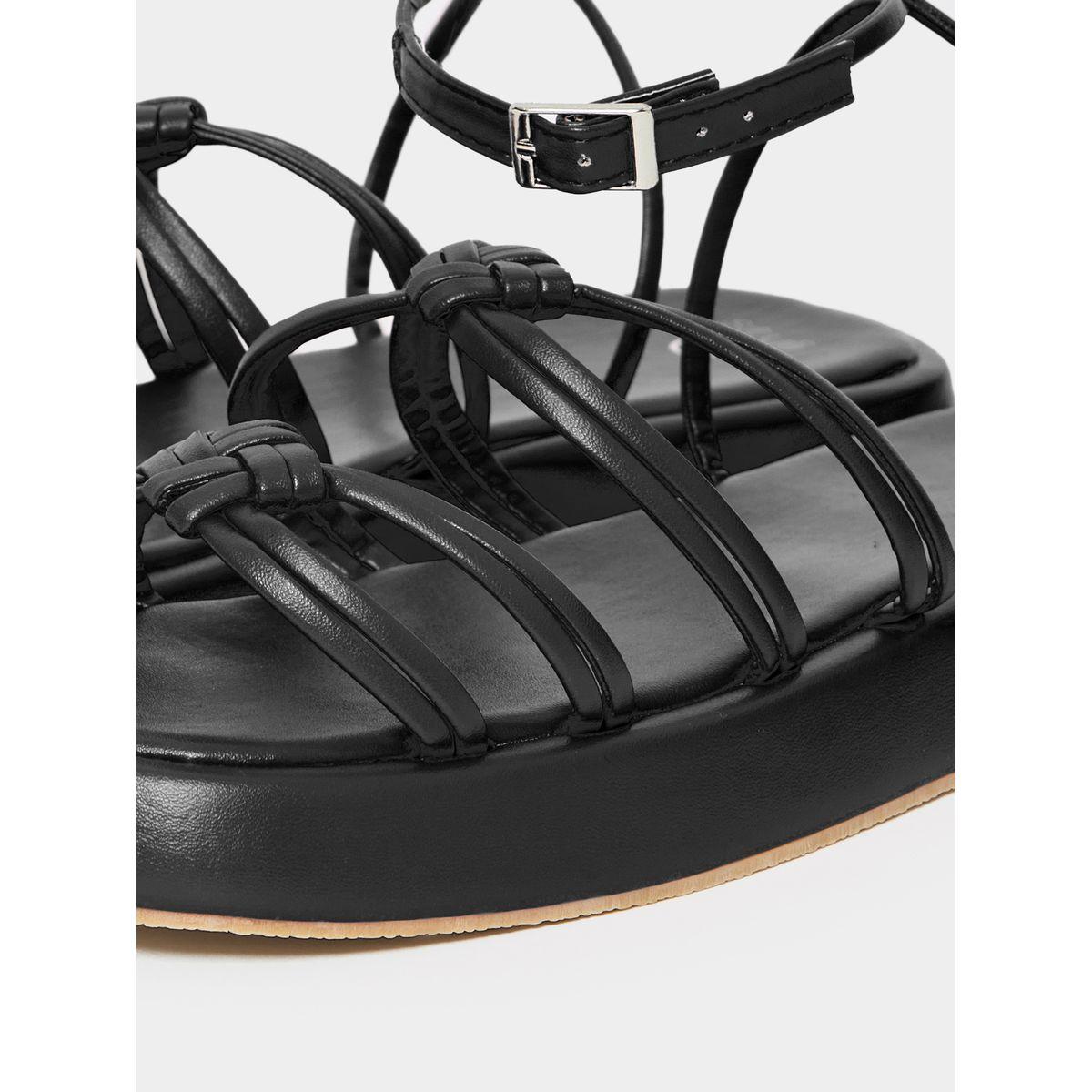 صندل بسيور معقودة وإبزيم غلق-women-shoes-sandals-flats-image-6