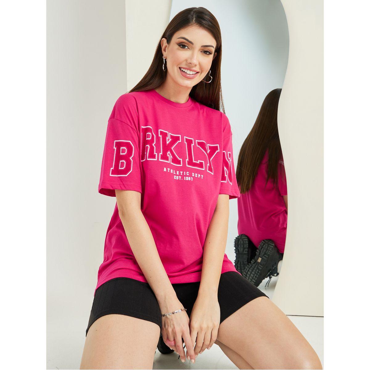 Styli Oversized Brooklyn Print Longline T-Shirt-women-clothing-tshirts-image-1