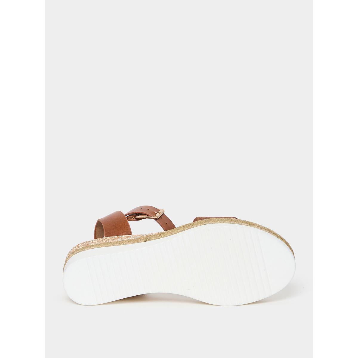 Styli Textured Ankle Buckle Flat Sandal-women-shoes-sandals-flats-image-7