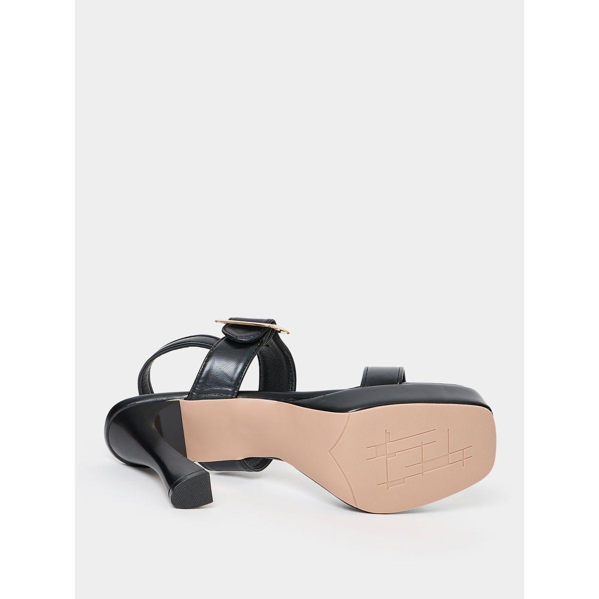 Styli Solid Square Toe Strap Detail High Heel Sandal-women-shoes-heels-image-7