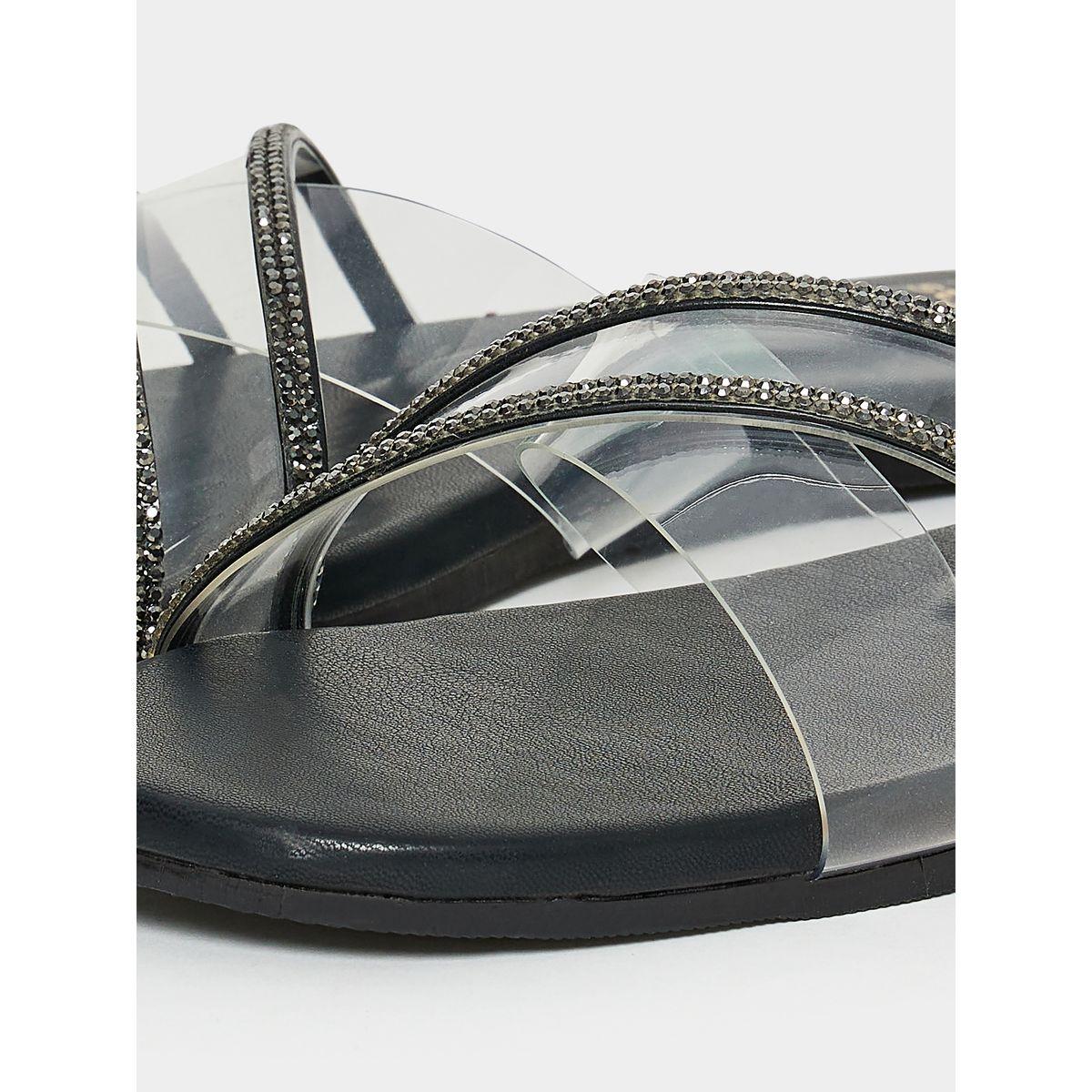 Styli Cross Band Embellished Sandals-women-shoes-sandals-flats-image-6