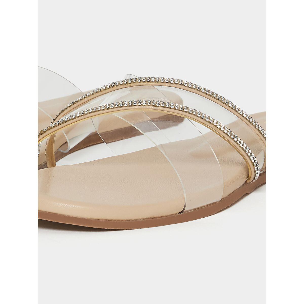 Styli Cross Band Embellished Sandals-women-shoes-sandals-flats-image-6