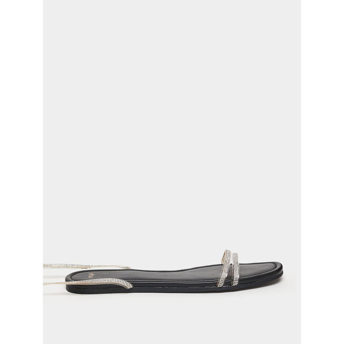 Styli Tie Around Embellished Sandals-women-shoes-sandals-flats-image-1