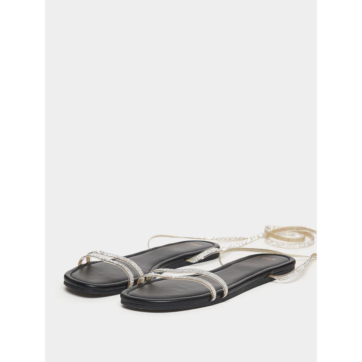 Styli Tie Around Embellished Sandals-women-shoes-sandals-flats-image-3