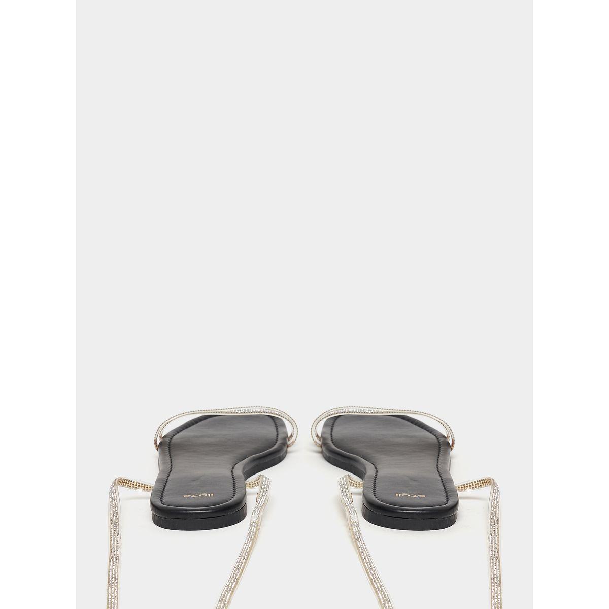 Styli Tie Around Embellished Sandals-women-shoes-sandals-flats-image-4