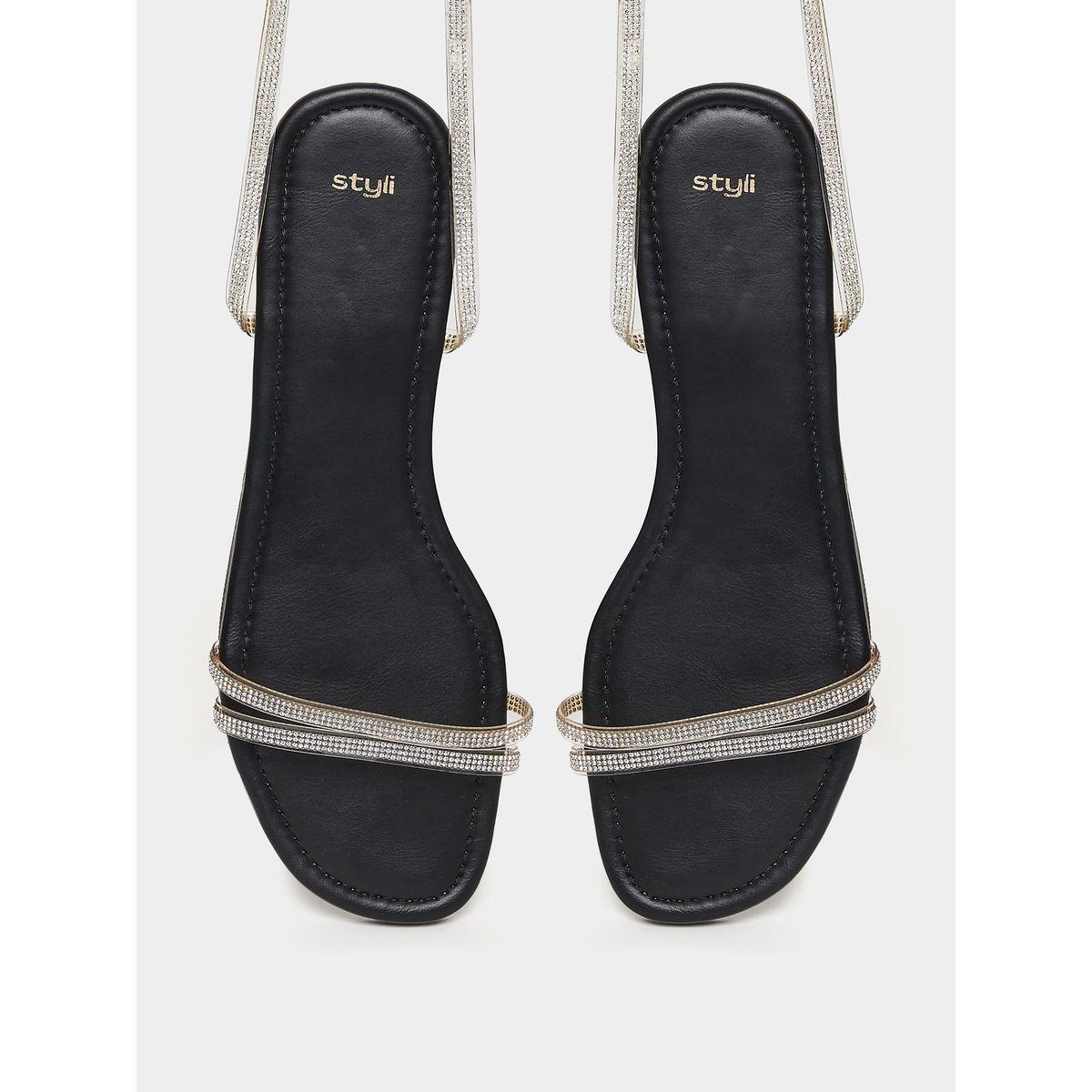 Styli Tie Around Embellished Sandals-women-shoes-sandals-flats-image-5
