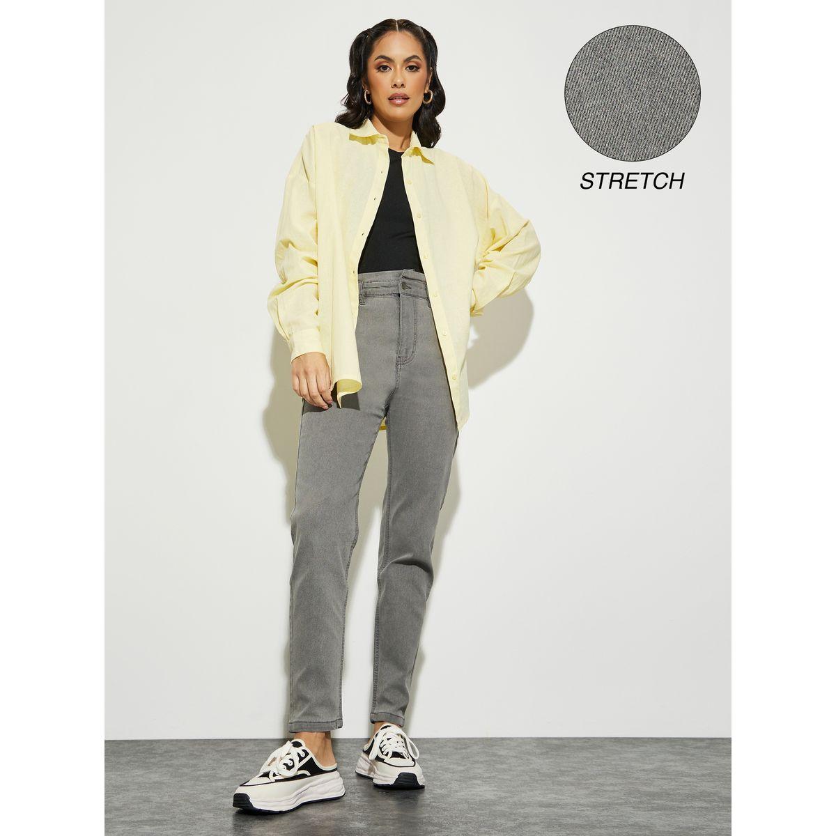 جينز بقصة موم وخصر بيبر باغ-women-clothing-bottoms-jeans-image-1