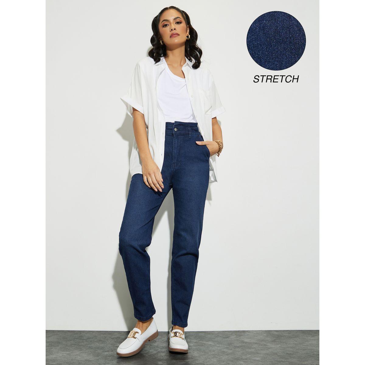 جينز بقصة موم وخصر بيبر باغ-women-clothing-bottoms-jeans-image-1