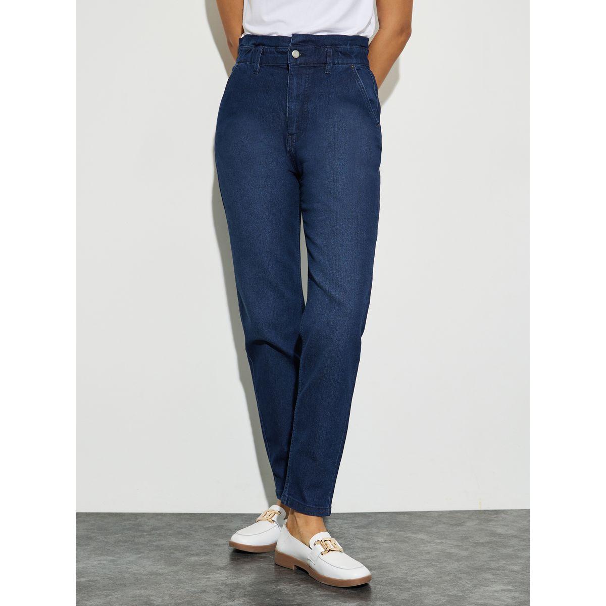 جينز بقصة موم وخصر بيبر باغ-women-clothing-bottoms-jeans-image-2
