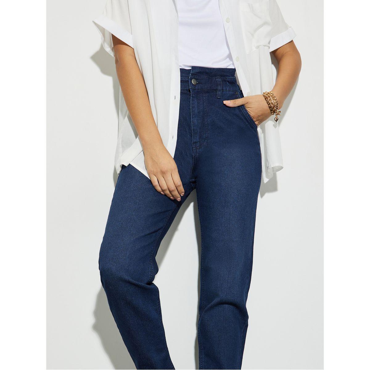 جينز بقصة موم وخصر بيبر باغ-women-clothing-bottoms-jeans-image-3