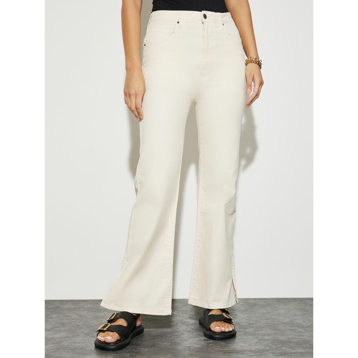 Styli Solid Slit Detail High Rise Flared Fit Jeans-women-clothing-bottoms-jeans-image-2