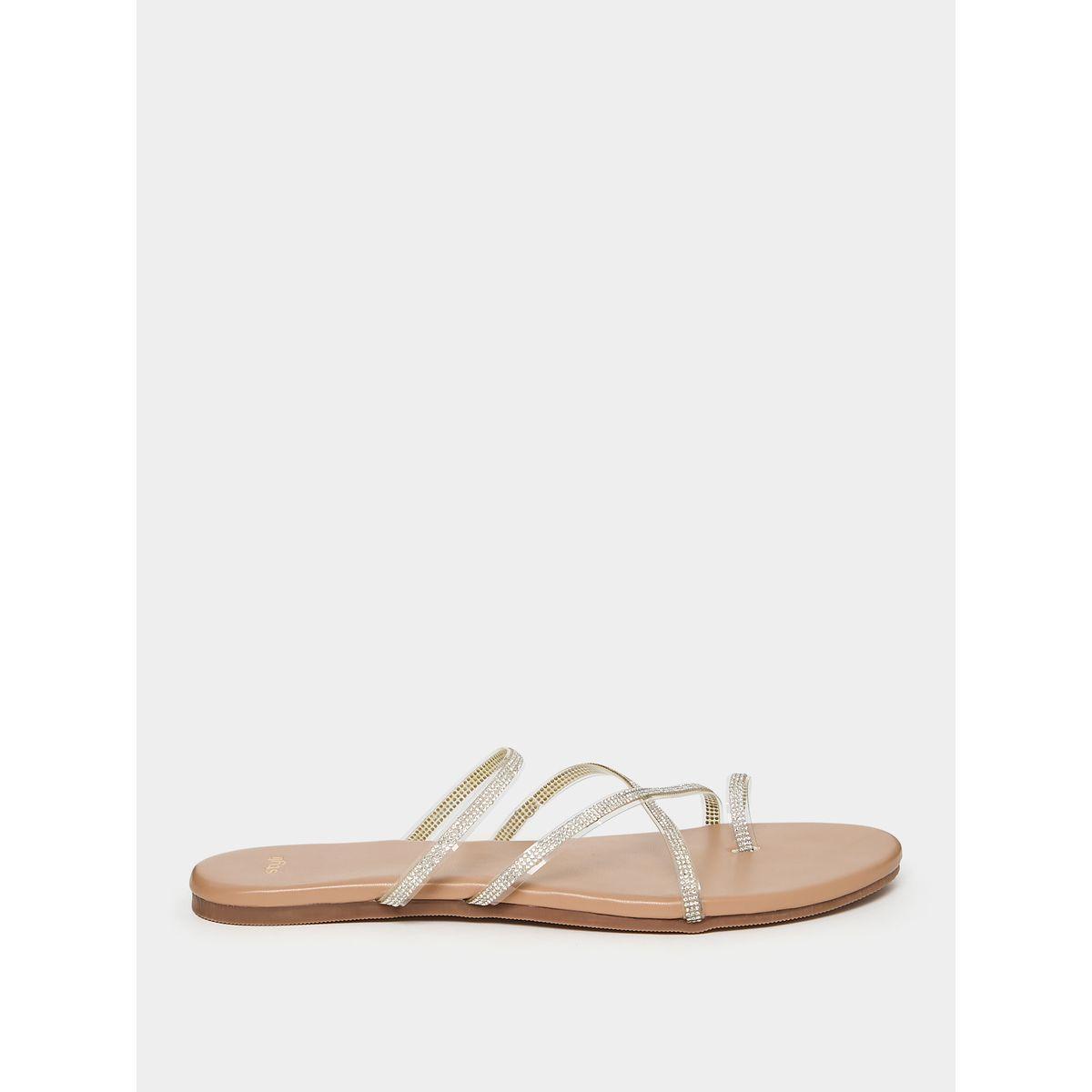 Styli Embellished Criss Cross Strap Flat Sandals-women-shoes-sandals-flats-image-2