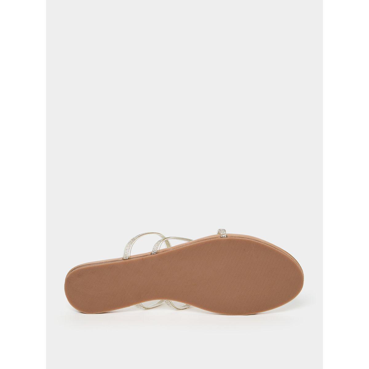 Styli Embellished Criss Cross Strap Flat Sandals-women-shoes-sandals-flats-image-7