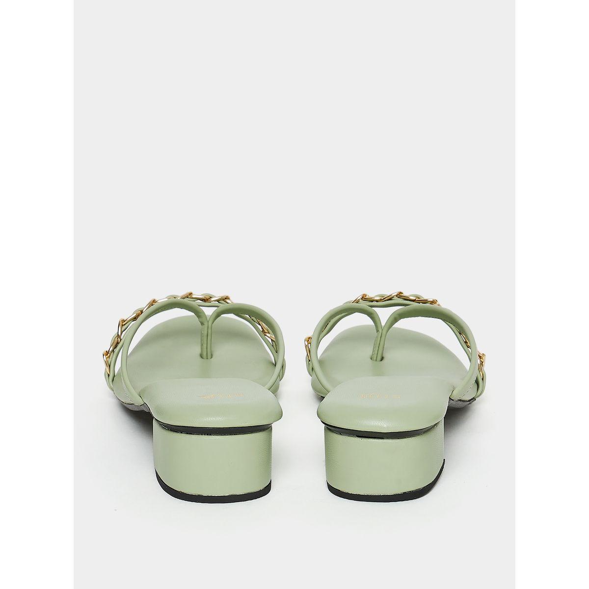 Styli Embellished Detail Braided Band Low Heel Sandal-women-shoes-sandals-flats-image-3