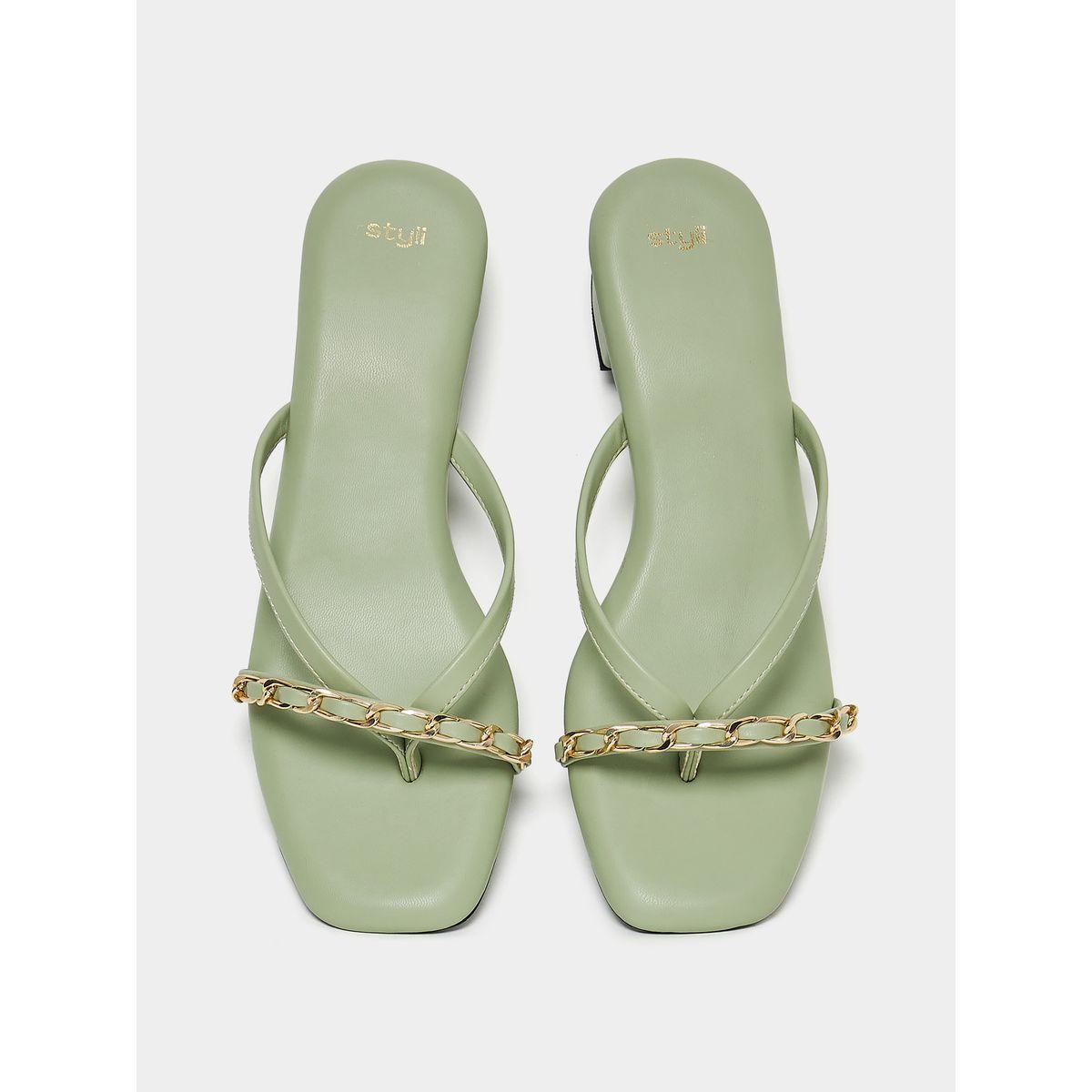 Styli Embellished Detail Braided Band Low Heel Sandal-women-shoes-sandals-flats-image-4