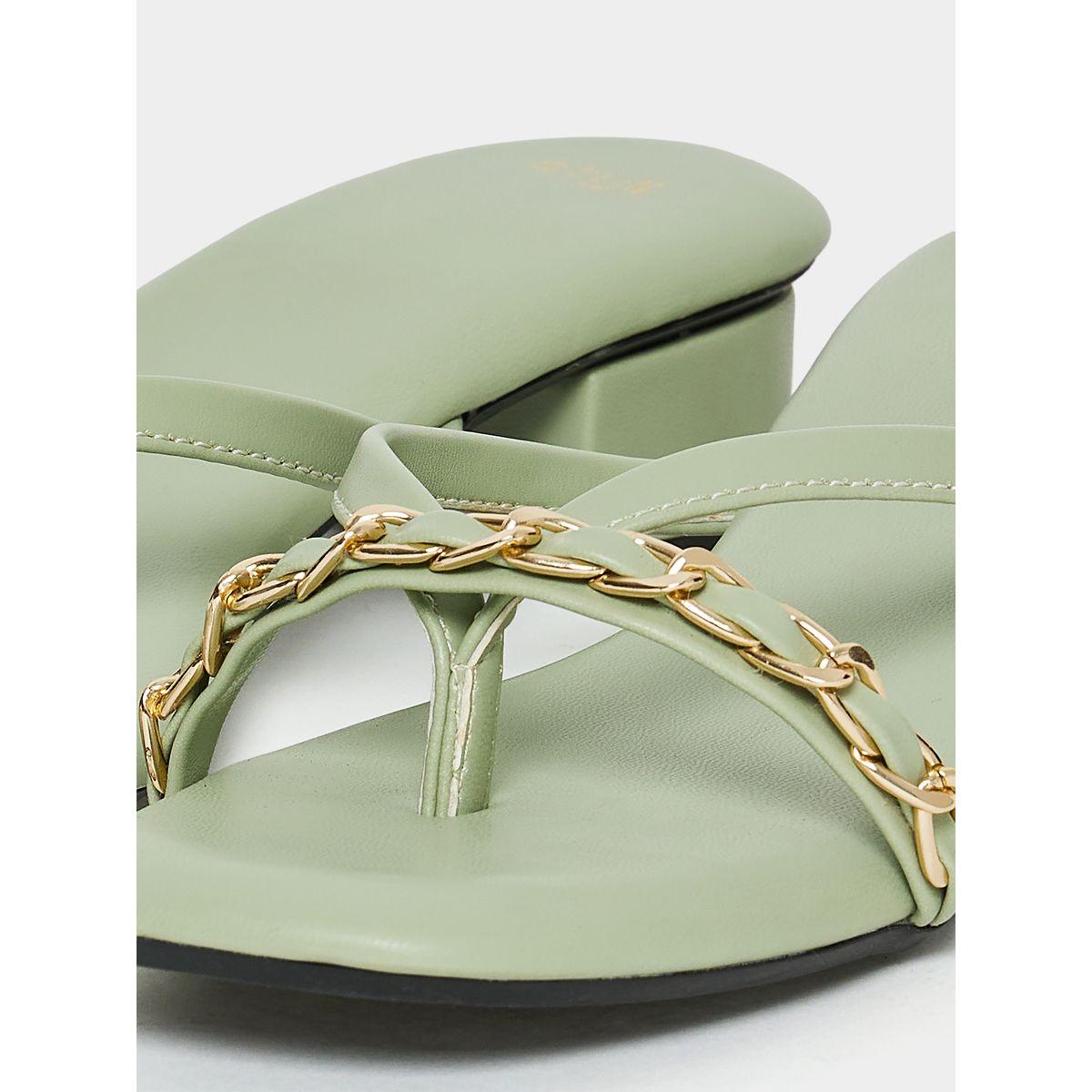 Styli Embellished Detail Braided Band Low Heel Sandal-women-shoes-sandals-flats-image-5